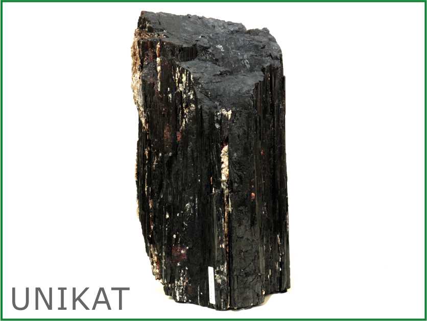 Schwarzer Turmalin - Naturkristall mit Glimmer
